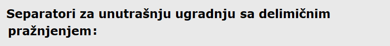 Sep Za Unutrasnju Ugradnu Sa Delimicnim Praznjenjem